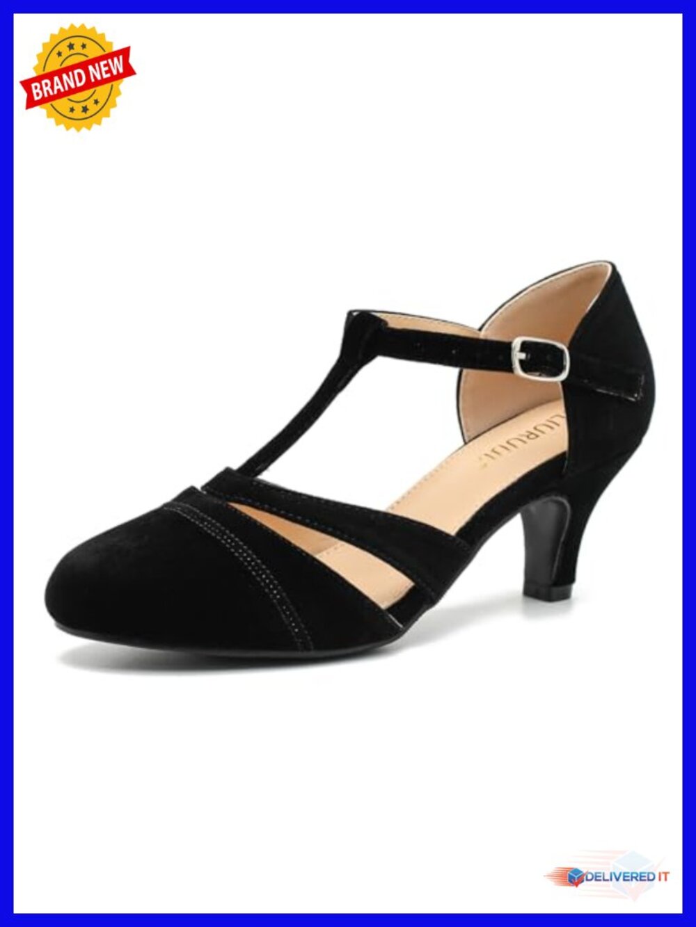 Vintage T-Strap Mary Jane Pumps Kitten Heels Dress Shoes Women